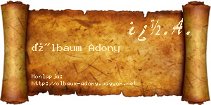 Ölbaum Adony névjegykártya